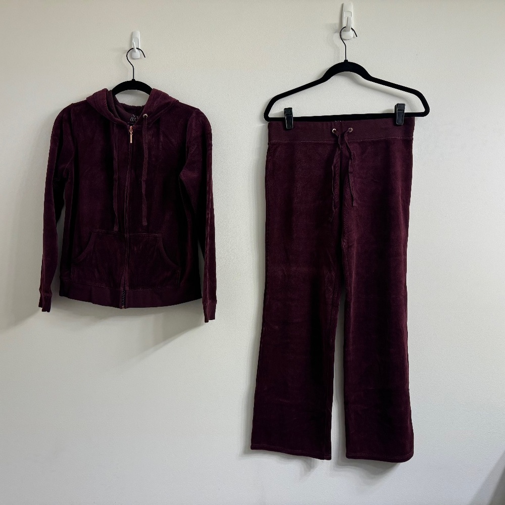 New York and Company Burgundy Velour Set